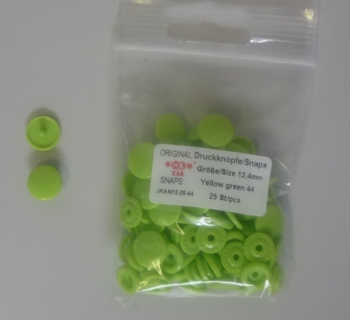 Kamsnap press-buttons 12.4mm (25 pcs), Yellow Green 44